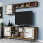 Hanah Home Ayla Mueble de TV Nogal y Blanco